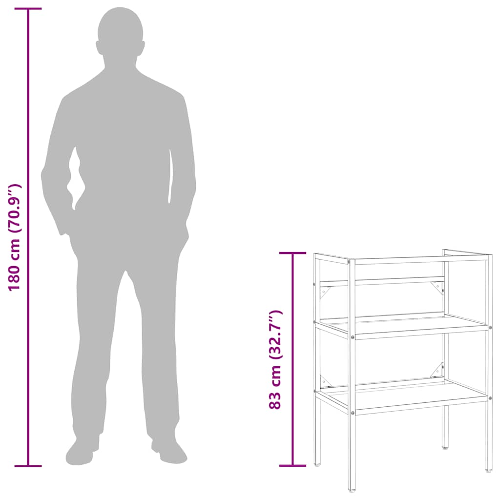 badeværelsesmøbel til håndvask 59x38x83 cm jern hvid