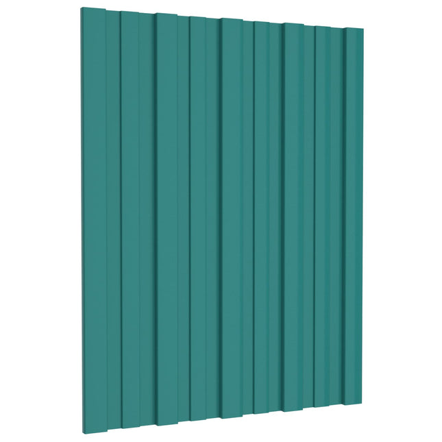 Tagpanel 12 pcs Grøn 60 x 45 cm Galvaniseret stål