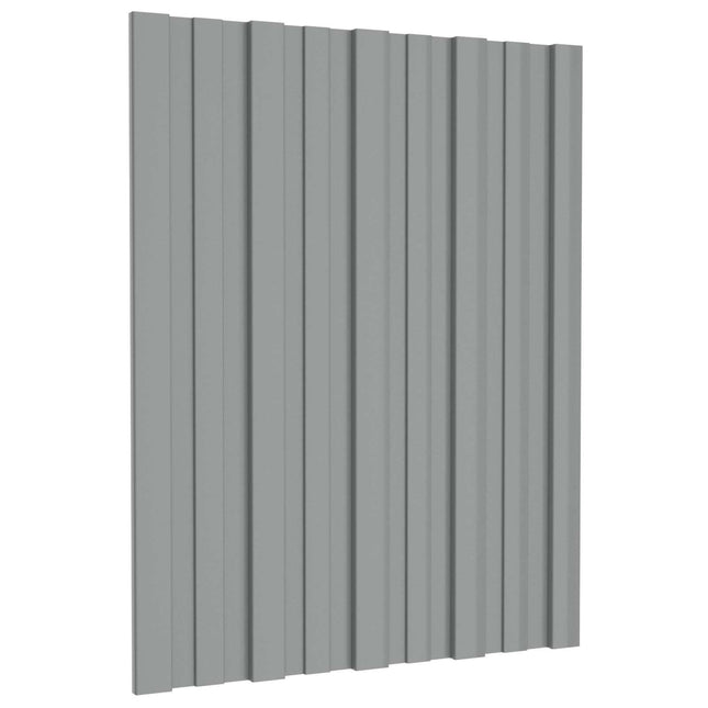 Tagpanel 12 pcs Grå 60 x 45 cm Galvaniseret stål