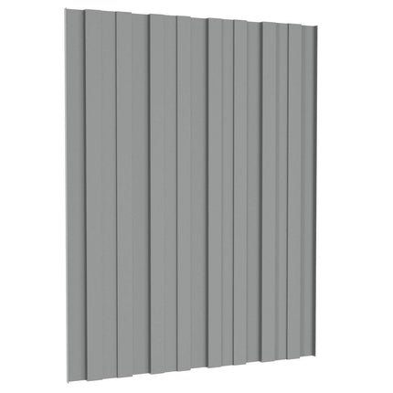 Tagpanel 12 pcs Grå 60 x 45 cm Galvaniseret stål