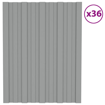 Tagpanel 36 pcs Grå 60 x 45 cm Galvaniseret stål