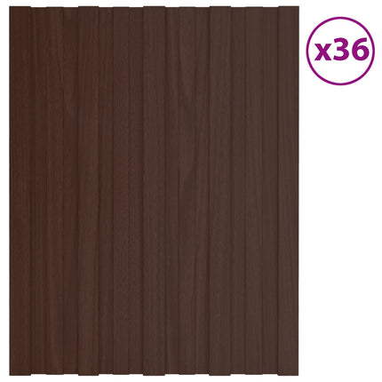 Tagpanel 36 pcs Brun 60 x 45 cm Galvaniseret stål