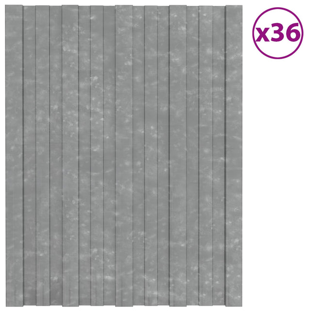 Tagpanel 36 pcs Sølv 60 x 45 cm Galvaniseret stål