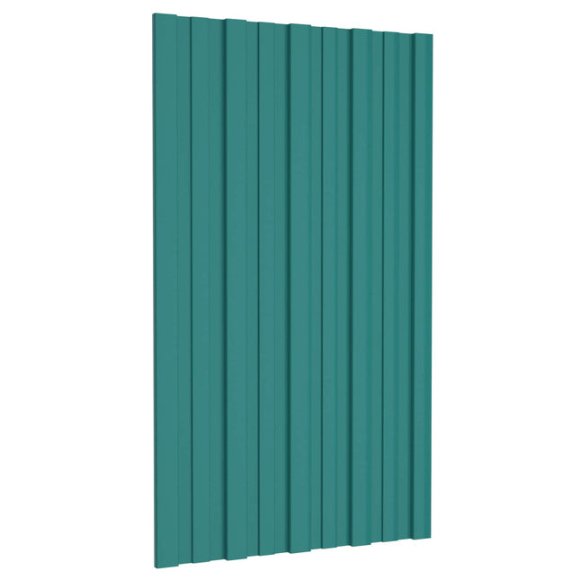 Tagpanel 12 pcs Grøn 80 x 45 cm Galvaniseret stål