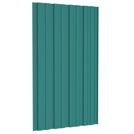 Tagpanel 12 pcs Grøn 80 x 45 cm Galvaniseret stål