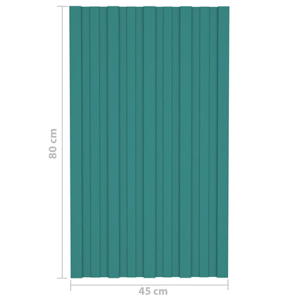 Tagpanel 36 pcs Grøn 80 x 45 cm Galvaniseret stål