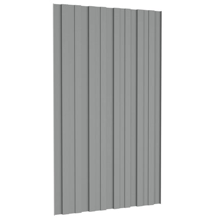 Tagpanel 12 pcs Grå 80 x 45 cm Galvaniseret stål