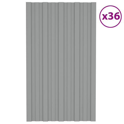 Tagpanel 36 pcs Grå 80 x 45 cm Galvaniseret stål