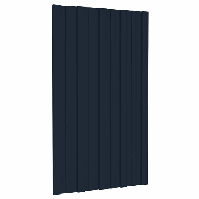 Tagpanel 12 pcs Antracit 80 x 45 cm Galvaniseret stål