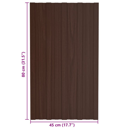 Tagpanel 12 pcs Brun 80 x 45 cm Galvaniseret stål