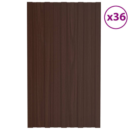 Tagpanel 36 pcs Brun 80 x 45 cm Galvaniseret stål