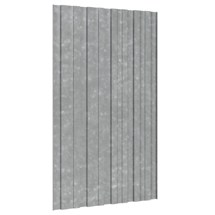 Tagpanel 12 pcs Sølv 80 x 45 cm Galvaniseret stål