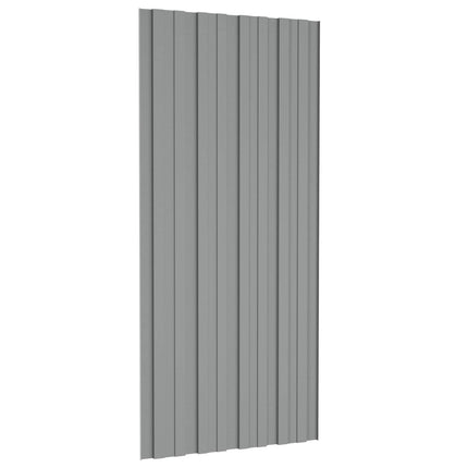 Tagpanel 12 pcs Grå 100 x 45 cm Galvaniseret stål