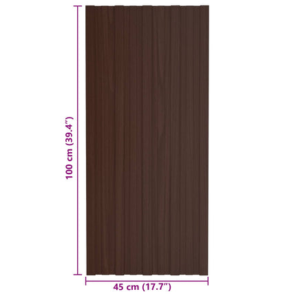 Tagpanel 36 pcs Brun 100 x 45 cm Galvaniseret stål