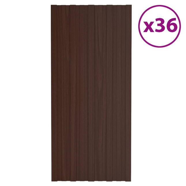 Tagpanel 36 pcs Brun 100 x 45 cm Galvaniseret stål