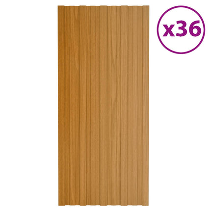 Tagpanel 36 pcs Naturfarvet 100 x 45 cm Galvaniseret stål