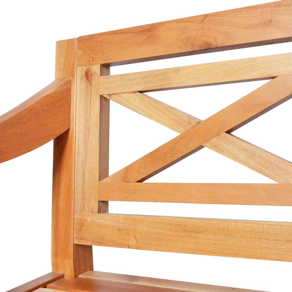 Batavia-bænk 123 cm massivt mahognitræ lysebrun