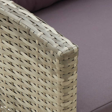 havestol med hynder polyrattan grå