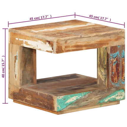 sofabord 45x45x40 cm massivt genbrugstræ