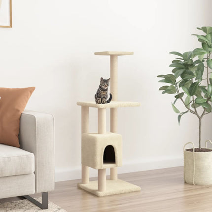 kradsetræ med sisalkradsestolper 104 cm cremefarvet