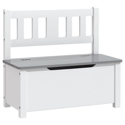 opbevaringsbænk til børn 60x30x55 cm MDF hvid og grå