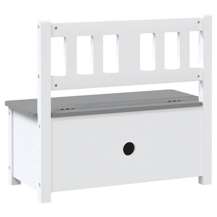 opbevaringsbænk til børn 60x30x55 cm MDF hvid og grå