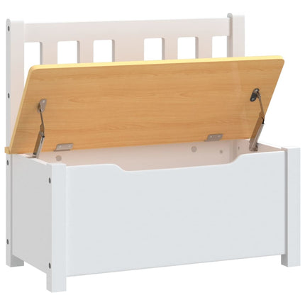 opbevaringsbænk til børn 60x30x55 cm MDF hvid og beige