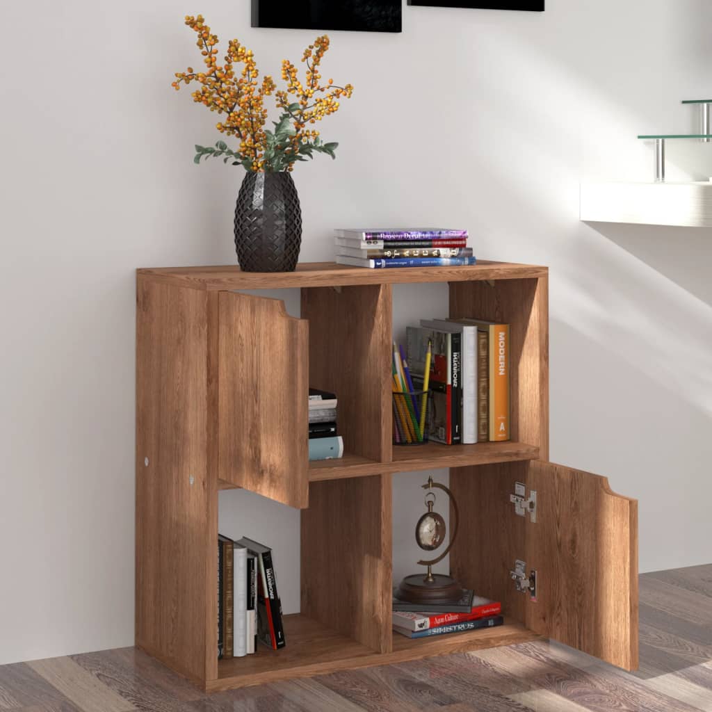 bogreol 60x27,5x59,5 cm konstrueret træ brun eg billede