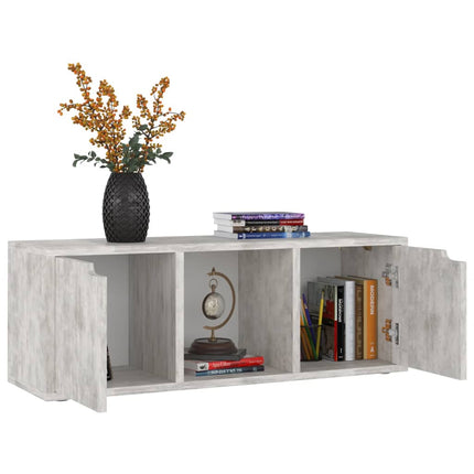 tv-bord 88,5x27,5x30,5 cm konstrueret træ betongrå