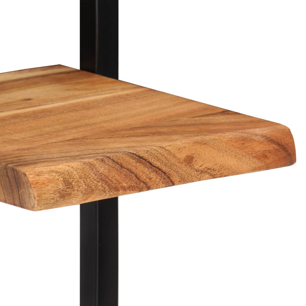 væghylder 2 stk. 25x25x75 cm massivt akacietræ og stål