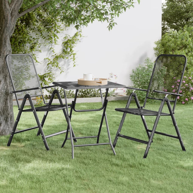 havebord 60x60x72 cm strækmetalnet antracitgrå
