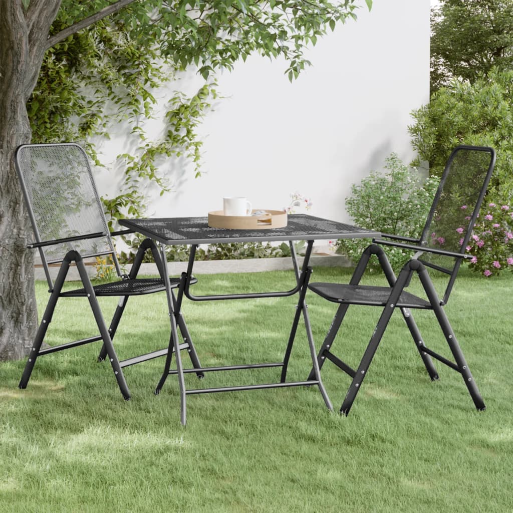 havebord 80x80x72 cm strækmetalnet antracitgrå
