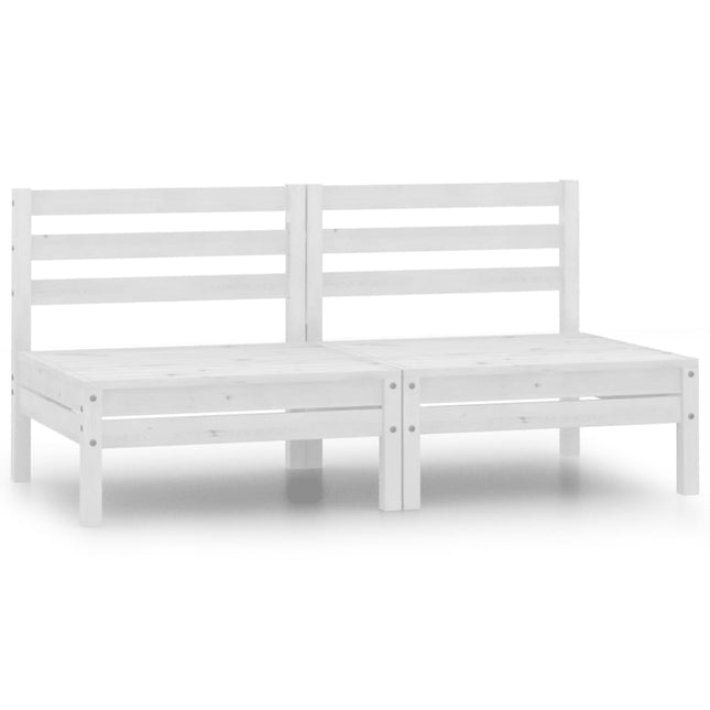 2-personers havesofa massivt fyrretræ hvid