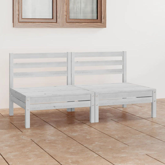 2-personers havesofa massivt fyrretræ hvid