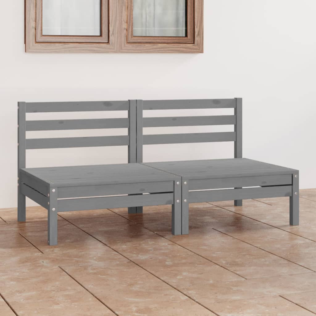 2-personers havesofa massivt fyrretr gr
