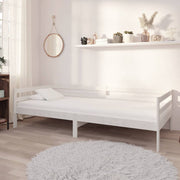 daybed med madras 90x200 cm massivt fyrretræ hvid