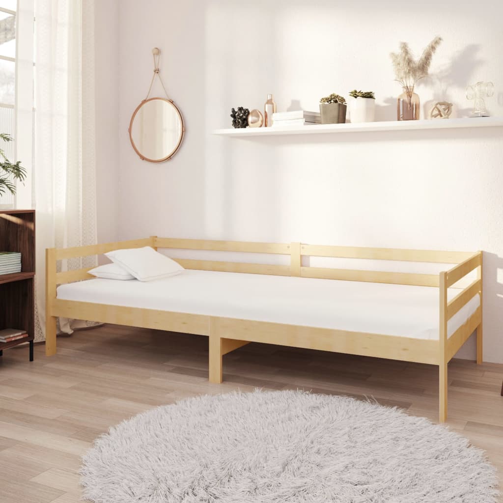 daybed med madras 90x200 cm massivt fyrretræ billede