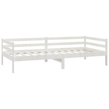daybed med madras 90x200 cm massivt fyrretræ hvid