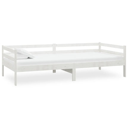daybed med madras 90x200 cm massivt fyrretræ hvid