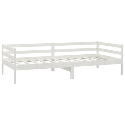 daybed med madras 90x200 cm massivt fyrretræ hvid