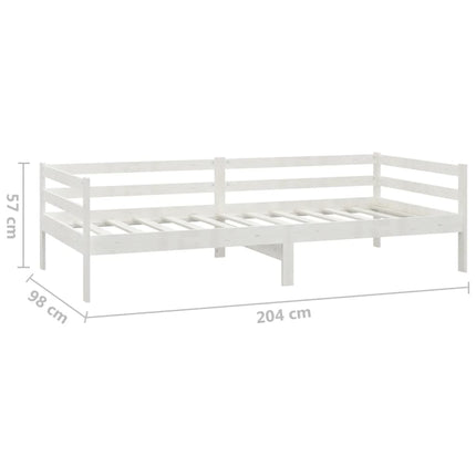 daybed med madras 90x200 cm massivt fyrretræ hvid