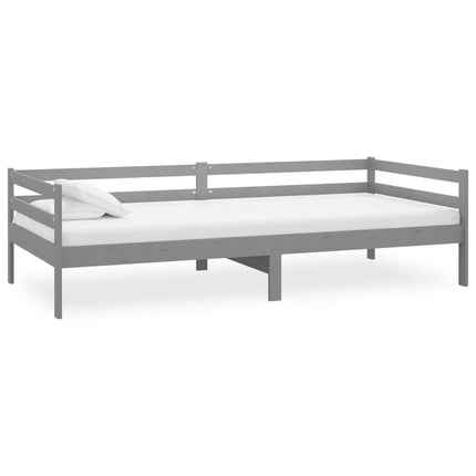 daybed med madras 90x200 cm massivt fyrretræ grå
