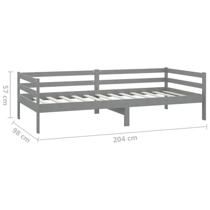 daybed med madras 90x200 cm massivt fyrretræ grå
