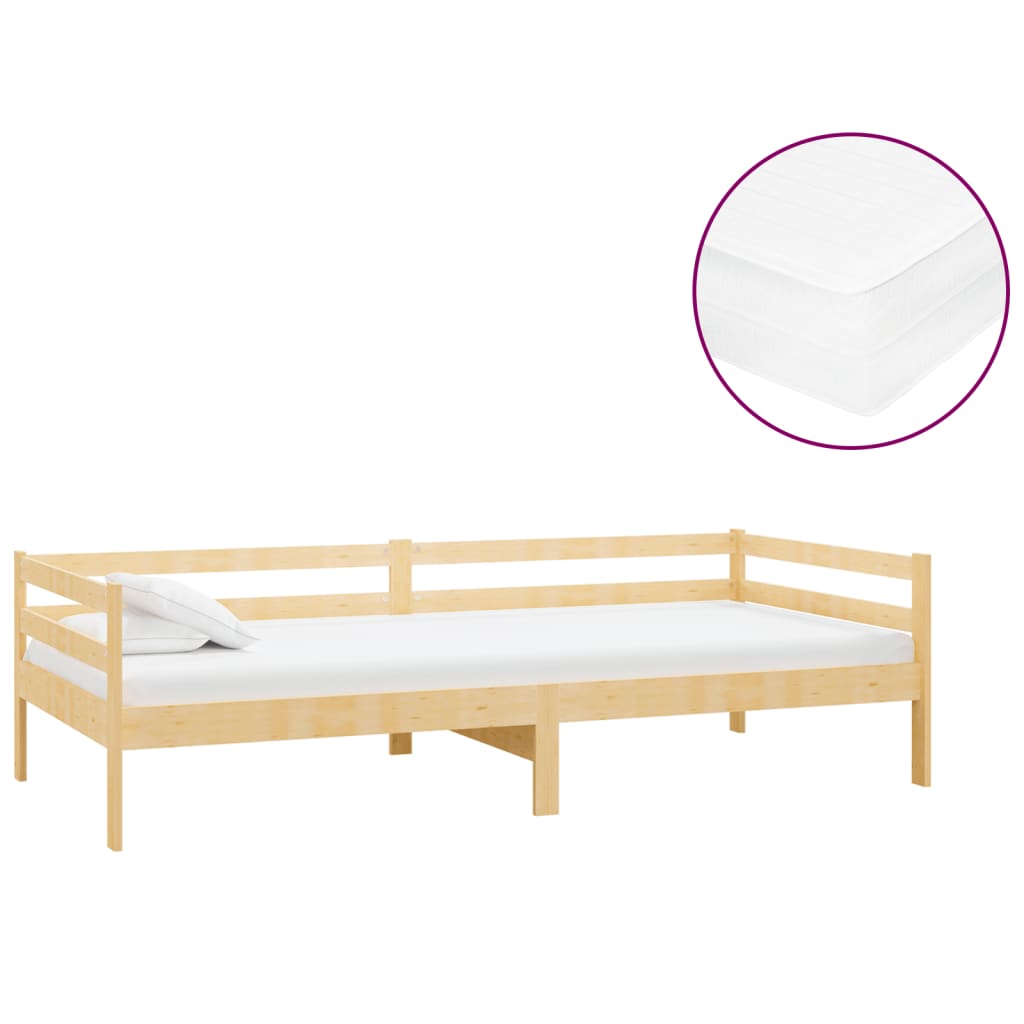 daybed med madras 90x200 cm massivt fyrretræ