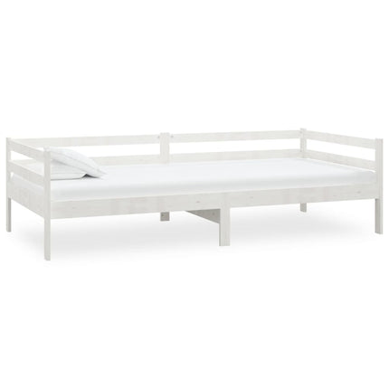 daybed med madras 90x200 cm massivt fyrretræ hvid