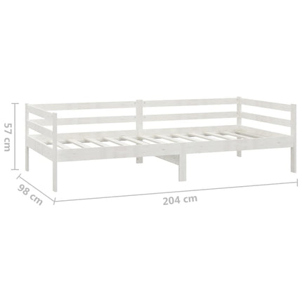 daybed med madras 90x200 cm massivt fyrretræ hvid