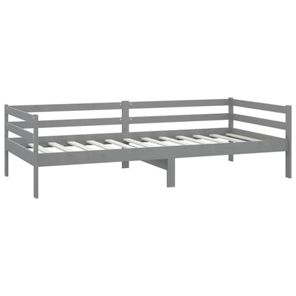 daybed med madras 90x200 cm massivt fyrretræ grå