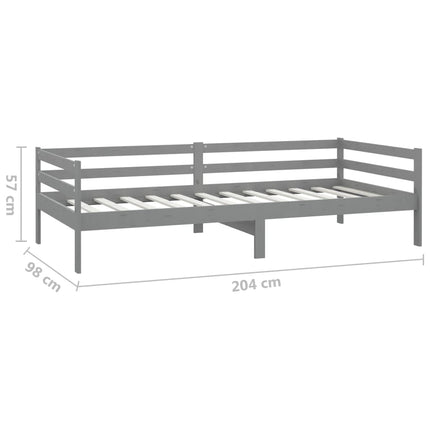 daybed med madras 90x200 cm massivt fyrretræ grå