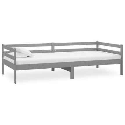 daybed med madras 90x200 cm massivt fyrretræ grå