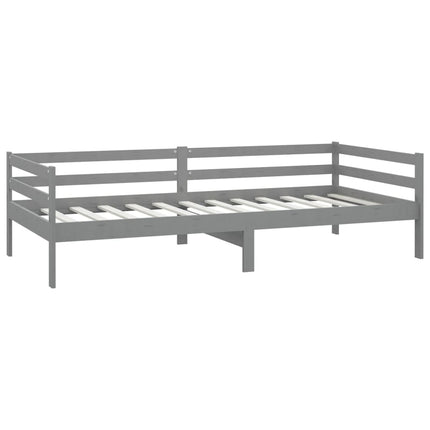 daybed med madras 90x200 cm massivt fyrretræ grå